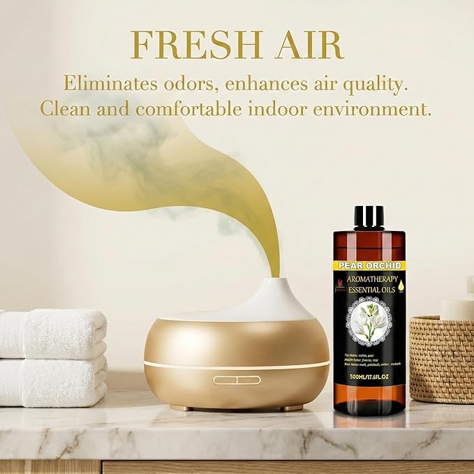 Essential Oils Diffuser Oil Refill 17.6fl.oz Large Volume Plant-Based Formula Aromatherapy Oil Air Refreshing Odor Reducing Long Lasting Scent Home Hotel Office Use Elitzia ET500EO2