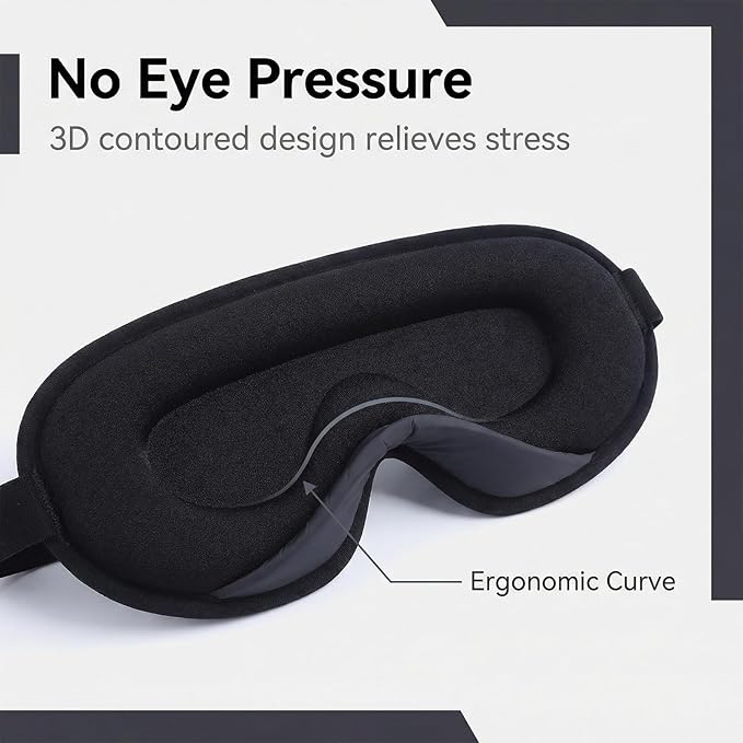 2 Pack Sleep Masks 3D Contoured Side Sleeper Women Men Soft Eye Mask for Sleeping Travel Nap Rest