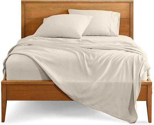Bare Home Full XL Sheet Set - 1800 Ultra-Soft Microfiber Full Extra Long Bed Sheets - Double Brushed - Deep Pockets - Easy Fit - 4 Piece Set - Bedding Sheets & Pillowcases (Full XL, Sand)