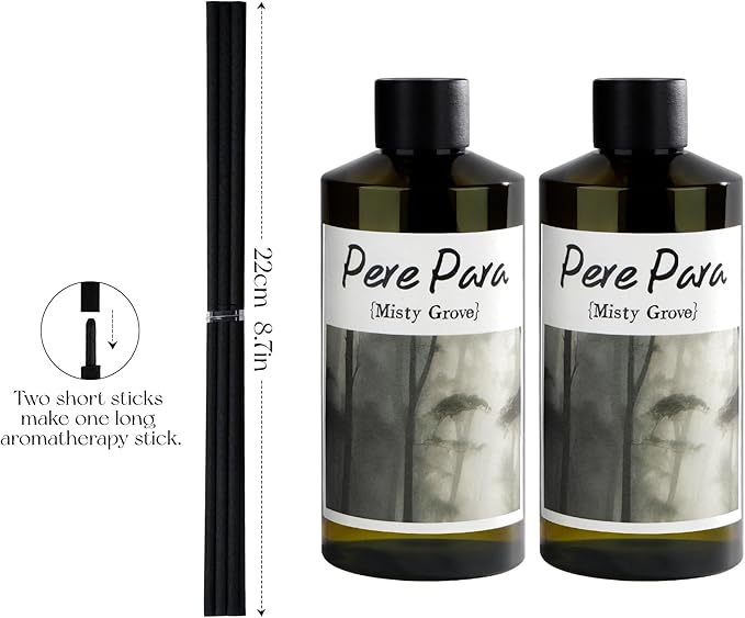 Misty Grove Scent Premium Reed Diffuser Set - 2 Pack, 400ml /14.1 fl.oz Scented Oil with 6 Sticks | Long-Lasting Fragrance for Home & Office | Luxury Gift