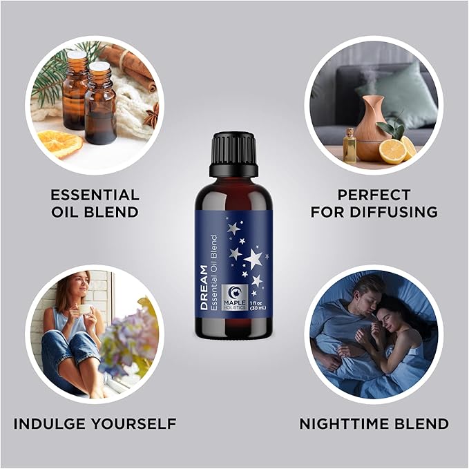 Maple Holistics Essential Oils Set - Relaxing Nighttime and Morning Essential Oil Blends for Diffuser with Mint and Citrus Essential Oils for Diffusers Aromatherapy and Travel