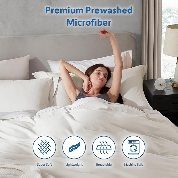 Nestl Off White Duvet Cover King Size - Soft Double Brushed King Duvet Cover Set, 3 Piece, with Zipper Closure, 1 Duvet Cover 104x90 inches and 2 Pillow Shams