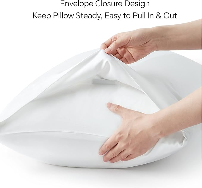 BEDELITE Body Pillow Cover, Rayon Made from Bamboo, Cooling Body Pillow Pillowcase for Hot Sleepers and Night Sweats, Breathable & Silky Soft Full Long Pillow Case Cover (White, 20x54 Inches)