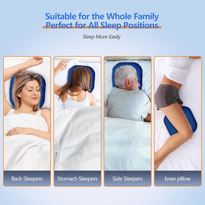 Ear Piercing Pillow for Side Sleepers - Ear Hole Pillows for Ear Pain Inflammation, CNH & Pain Relief, O-Shaped Orthopedic Pillow for Pressure Sores, Soft Cotton (Blue)