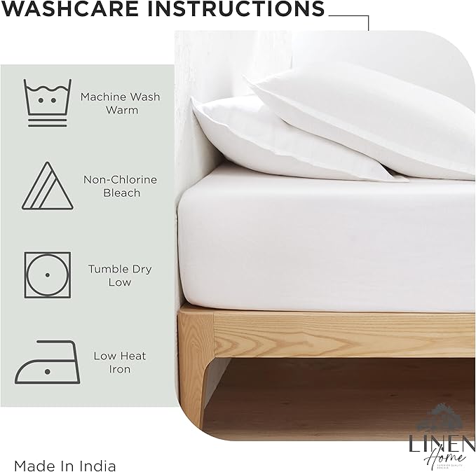 Linen Home 100% Cotton Percale Pillowcases Queen Size, Dove Grey, 2 Pieces of Pillow Case, Crisp and Cool Strong Bed Linen, 20 inches X 30 inches