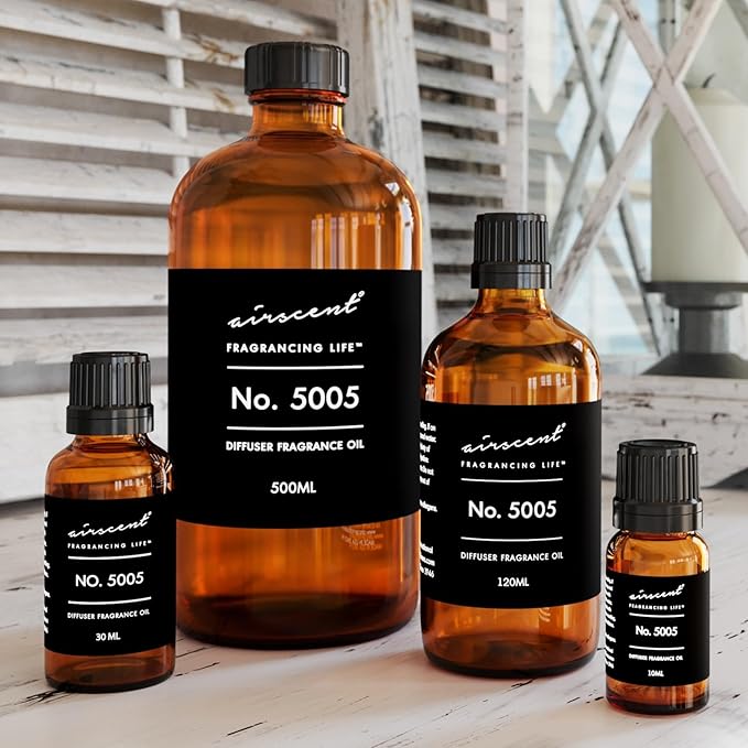 AirScent Diffuser Oil Inspired by TF's Oud Wood - No. 5005 Perfume Dupe - Fragrance Oil Blend for Ultrasonic and Waterless Diffusers and Crafting - 30 ml, 1 fl oz Glass Bottle with Dropper