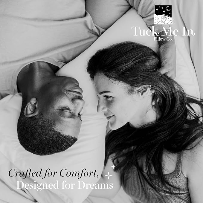 Houseify Tuck Me in Pillow Co. Down Alternative Pillows - King Sized Hypoallergenic Pillows, Set of 2 - Premium, Breathable Pillow for Side Sleepers and Back Sleepers