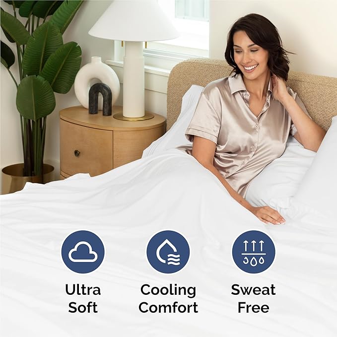Split King Size 5 Piece Sheet Set - Comfy Breathable & Cooling Sheets - Hotel Luxury Bed Sheets for Women & Men - Deep Pockets, Easy-Fit, Soft and Wrinkle Free Sheets - White Oeko-Tex Bed Sheet Set