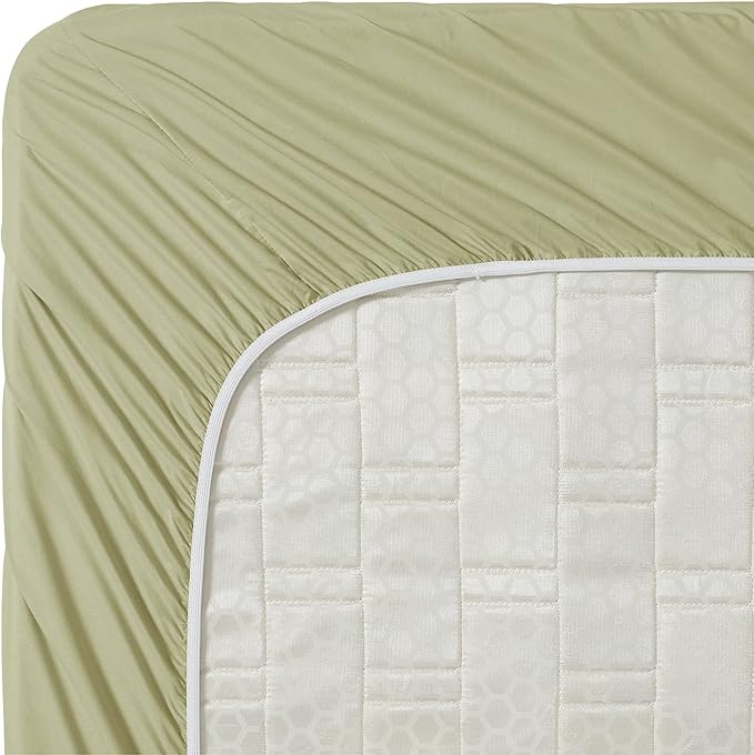 Clara Clark Bed Sheets, Premier 1800 Series 4 Piece Bed Sheet Set, Deep Pocket, Wrinkle, Fade, Stain Resistant, Luxury Soft Bedding Sheets & Pillowcases, Full, Sage Green