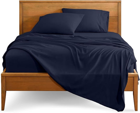 Bare Home Full Sheet Set - 1800 Ultra-Soft Microfiber Full Bed Sheets - Double Brushed - Deep Pockets - Easy Fit - 4 Piece Set - Bedding Sheets & Pillowcases (Full, Midnight Blue)