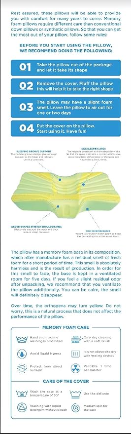 Orthopedic Memory Foam Pillow for Neck & Shoulder Pain Relief