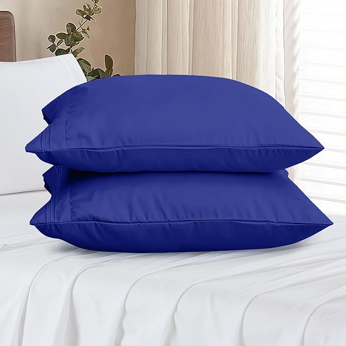 Elegant Comfort Premium Hotel Quality 2-Piece Pillowcase Set, Luxury & Softest 1500 Thread Count Egyptian Quality Bedding Pillowcases, Wrinkle and Fade Resistant,Royal Blue