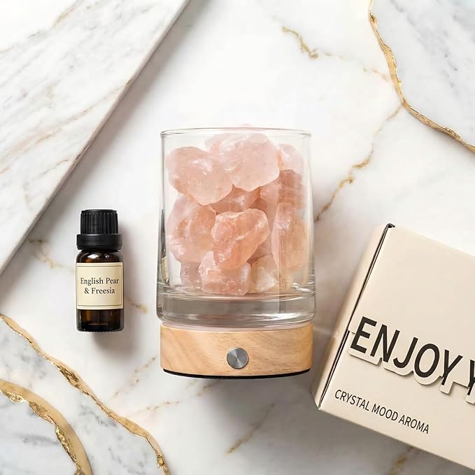 Himalayan Mineral Essential Oil Diffuser, Essential Oil Aromatherapy Lamp Gift Set, Natural Aromatherapy Diffuser for Home and Office Use, Relieves Stress and Purifies The Air