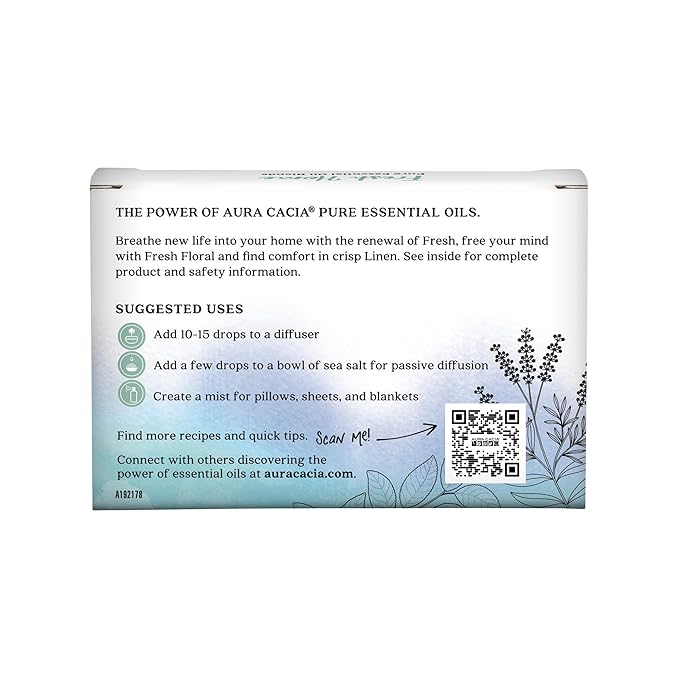 Aura Cacia Fresh Home Essential Oil Kit - Light Aroma, No Synthetic Fragrances