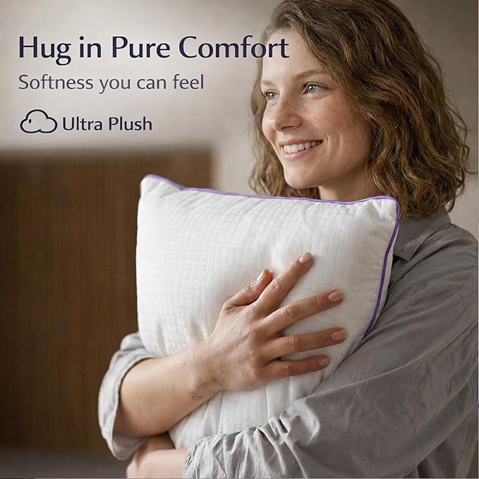 King Size Pillows Set of 2 – Bed Pillows for Sleeping, Down Alternative Pillows, Soft Yet Supportive, Maintains Loft, Hotel Quality, Machine Washable