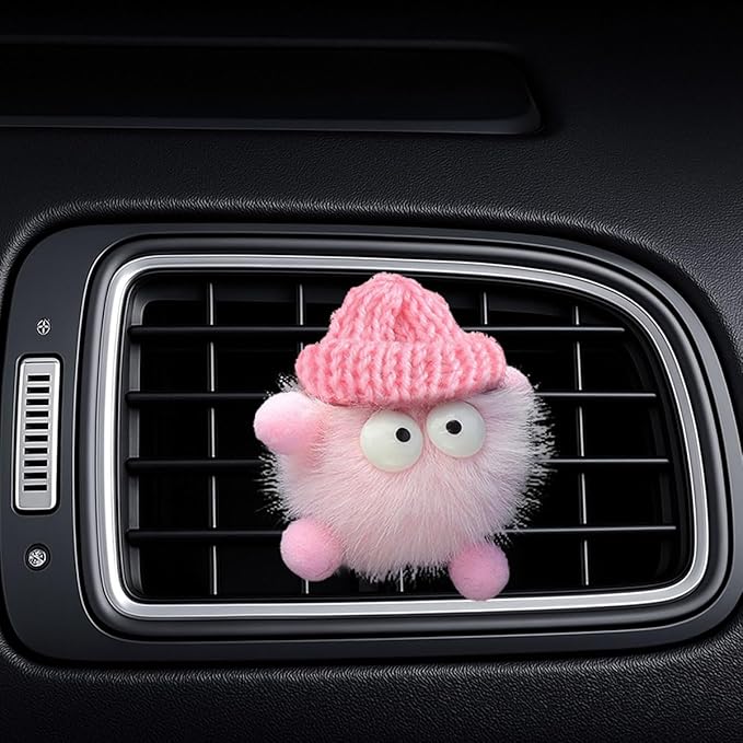 YoRise Coal Ball Car Dashboard Air Vent Trim Clips, Cute Car Vent Clip, Auto Diffuser Outlet Clip Charm, Universal Vehicle Interior Decoration Accessories for Women Girls (Pink)