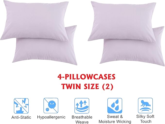 Elegant Comfort Luxury Soft Bed Sheets 1500 Premium Hotel Quality Microfiber Softness Wrinkle and Fade Resistant (6-Piece) Bedding Set, Queen, Periwinkle Lavender