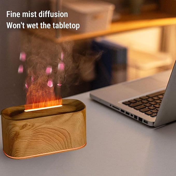 LICAEVEY Essential Oil Diffuser, 220ml Ultrasonic Aromatherapy Diffuser with 7 Colors Light and Quiet Operation, for Home Office Bedroom (Light Wood Grain)