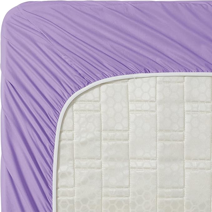 Clara Clark Bed Sheets, Premier 1800 Series 4 Piece Bed Sheet Set, Deep Pocket, Wrinkle, Fade, Stain Resistant, Luxury Soft Bedding Sheets & Pillowcases, Twin, Lavender