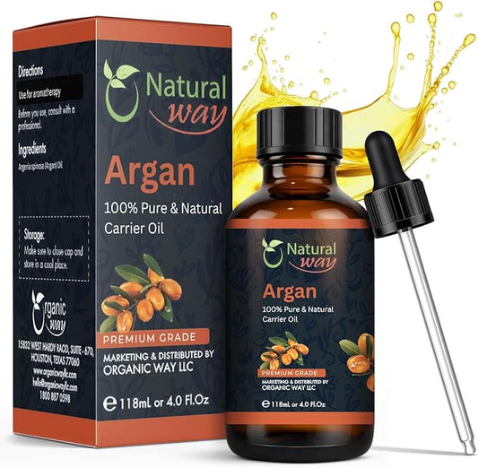 Argan Carrier Oil for Face, Hair, Nails and Dry Skin | Natural Aroma Oil for Home Fragrance, DIY Beauty Blends & DIY Candle Making, Long Lasting Scent for Office, Bedroom Scent 4 Fl Oz (120 mL)