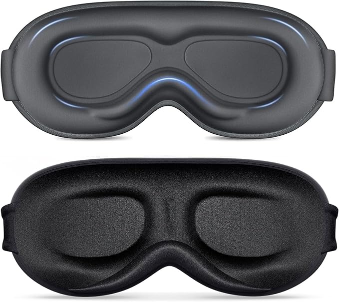Sleep Mask for Men Women - 100% Blackout Eye Masks for Sleep - 3D Soft Sleeping Mask for Side Sleepers - Zero Pressure Lash Extensions Eye Cover Shade for Airplane Travel Essentials