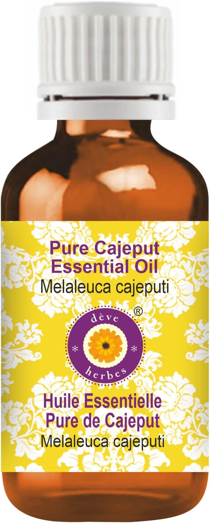 Deve Herbes Pure Cajeput Essential Oil (Melaleuca cajeputi) Steam Distilled 100ml (3.38 oz)