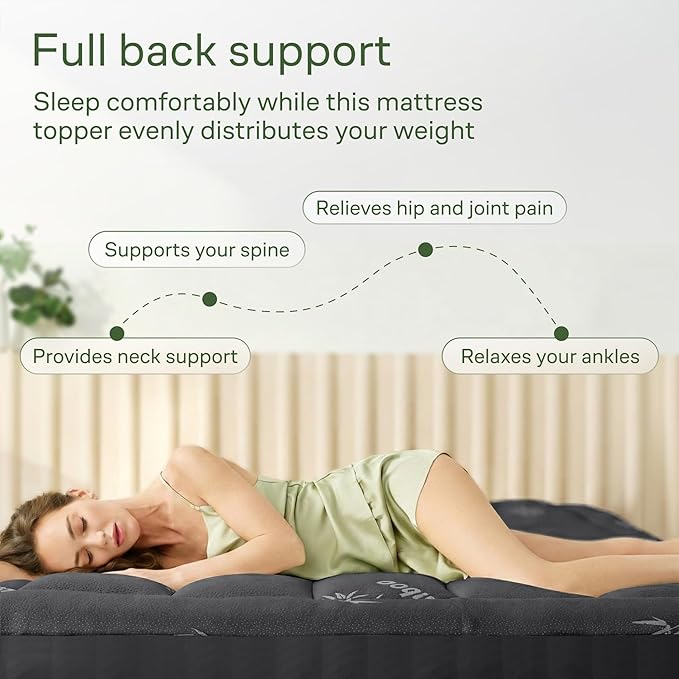 Niagara Sleep Solution Ultra Soft Twin Size Mattress Topper - Viscose Made from Bamboo Pillow Top Mattress Pad for Back Pain Relief - Naturally Cooling for Hot Sleepers, Dark Gray