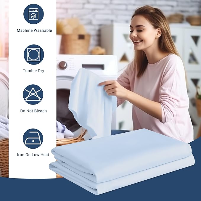Pillowcases King 12 Pack, 20x36 Pillow Cases with Envelope Closure, Soft Plain Brushed Microfiber Covers Breathable Wrinkle-Resistant, Light Blue
