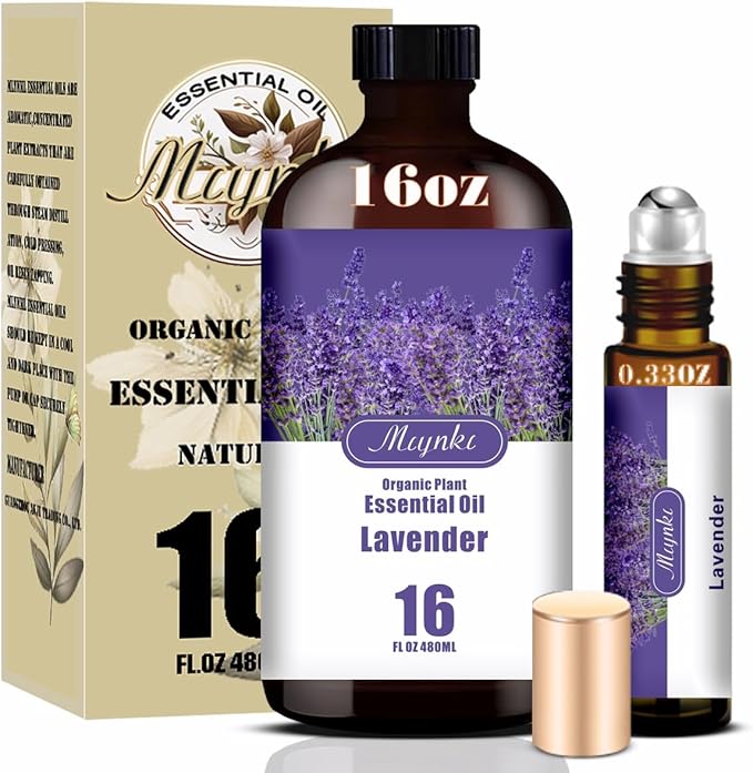 Lavender Essential Oil – MLYNKL Lavender Oils 16.33 fl oz for Diffusers, Humidifiers, Massage, DIY Candles, Soap, Cleaning, Home, Yoga, Office, Gifts - 490 ml
