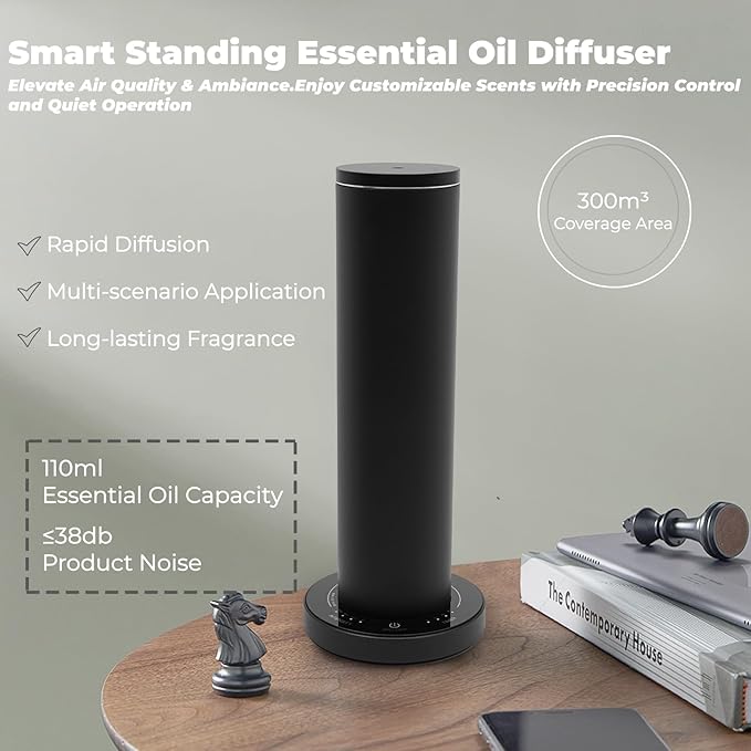 110ML Aroma Scent Diffuser Large Room Aromatherapy Diffuser- 10000 FT³ Smart Essential Oil Diffuser with App Control Ideal for Home Office, Hotel(Black)