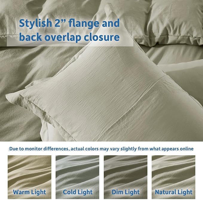 Nestl Twin Duvet Cover Set - Soft Double Brushed Light Sage Duvet Cover Twin/Twin XL, 2 Piece, with Zipper Closure, 1 Duvet Cover 68x90 inches and 1 Pillow Sham