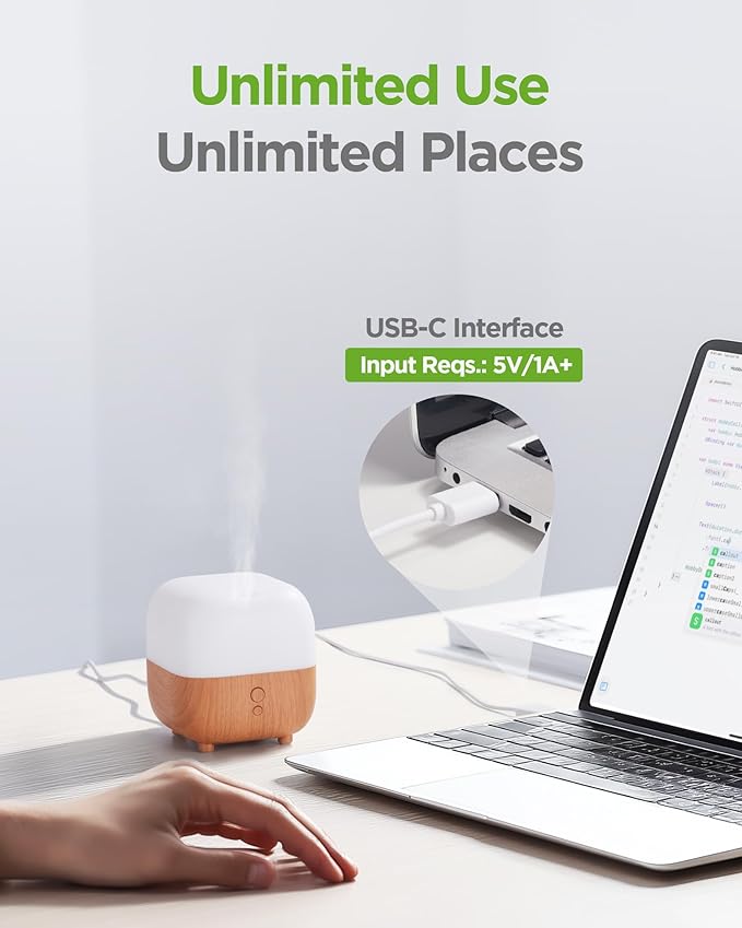 InnoGear 150ml Essential Oil Diffuser, 5-in-1 Diffusers for Home Scent Mother's Gift 8 LED Color Aromatherapy Diffuser Air Desk Mini Humidifier Small Vaporizer Aroma Diffuser, Medium