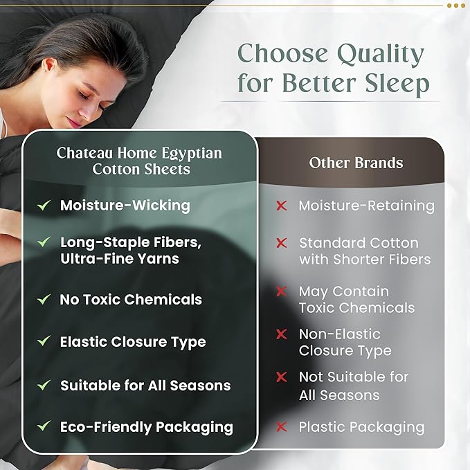 100% Cotton Sheets California King Size Sheets Set with Fitted Sheet & Pillowcase Sets, 800TC Sateen Weave 4PC 15" Deep Pocket CalKing Sheet Set, Soft & Comfy Luxury Bedding - Charcoal