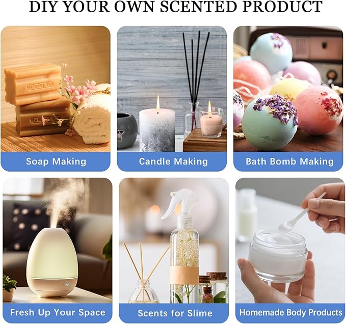 12 Natural Essential Oils Set, Organic Fragrance Oil Essential Oils for Diffuser for Home, Candle Scents, Aromatherapy - Lavender, Eucalyptus, Tea Tree, Rose, Vanilla, Sandalwood and More