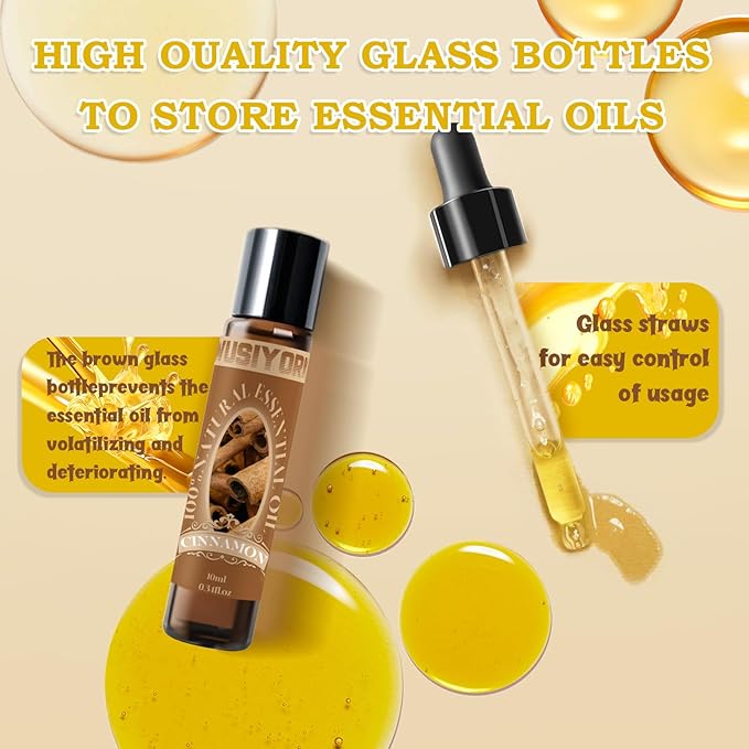 Cinnamon Essential Oil 10ML - 100% Pure and Natural Therapeutic Grade Oils for Aromatherapy Diffuser - 0.34 Fl Oz/Cinnamon