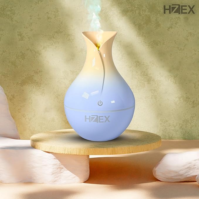 HZEX Spiral Essential Oil Diffuser with 7 Color Changing Lights and 5V USB Cable for Home Office, 130ml Mist Humidifier Silent Aroma Diffusers, Variant Colors (Fuchsia)