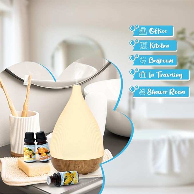 Soulorigin Housekeeping Fragrance Oils Set, Essential Oil Gift Set for Diffuser, Clean Scent Diffuser Oil, Use with Wool Dryer Balls - Lemon, Sweet Orange, White Tea, Fresh Linen, Freesia, Grapefruit