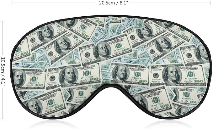 SWEET TANG Sleep Mask Compatible with 100 Dollar Bills Print Money with Elastic Strap Breathable for Sleeping Nap Travel, Funny Eyes Shade Cover