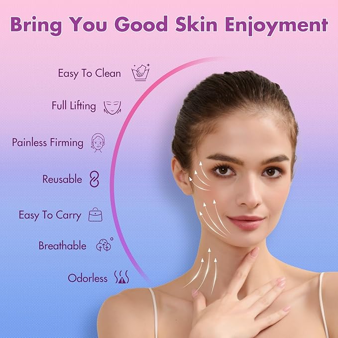 2 Pack Face Slimming Strap, Double Chin Reducer Band, Graphene V-Line Mask Chin Up Mask V Shaped Face Mask Chin strap for sleeping, V-Line Lifting Mask for Women, Medium, Black and Pink