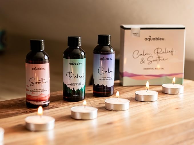 Essential Massage Oil Gift Set for Women – Relaxing Aromatherapy Spa Kit, Natural Body Oils for Stress Relief & Skin Nourishment – Perfect Mother’s Day Gift for Mom, Wife, Her
