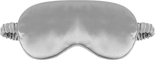 1 Pack Sleep Mask, Silk Eye Mask with Elastic Strap, Breathable Eye Mask for Sleeping,Travel, Girls, Women, Men (Grey)