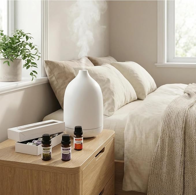 Essential Oils Sets - 6 Premium Fragrance Oils for Diffusers, Candles & Aromatherapy, Calm Mind, Sweet Dreams, Happy, Relax, Air Freshening, for Humidifiers, Massage, 6x10ML