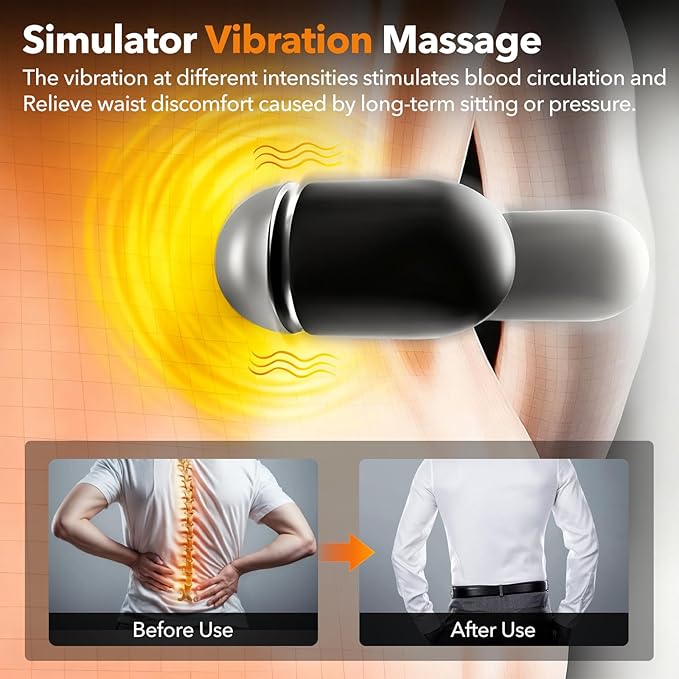Gifts for Mother,3 in 1 Back Massager Electric Lumbar Support Pillow with Heat, Adjustable Height for Bed and Chair, Design to Support Lower Back Comfort, Relaxation Device for Home Use