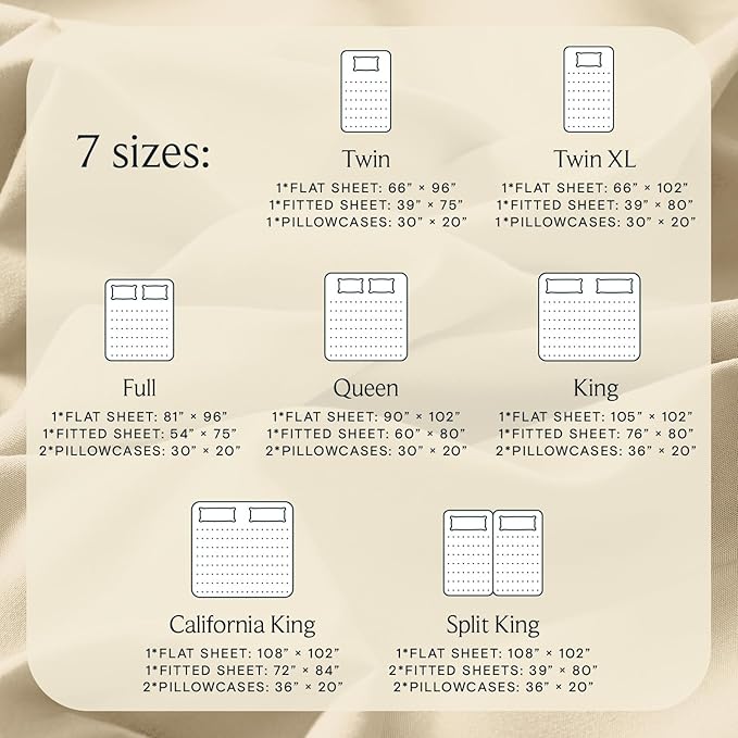 LuxClub 4 PC Queen Sheet Set, Queen Size, Deep Pockets 18" Wrinkle Free Cooling Bed Sheets Machine Washable Hotel Bedding Silky Soft - Cream Queen