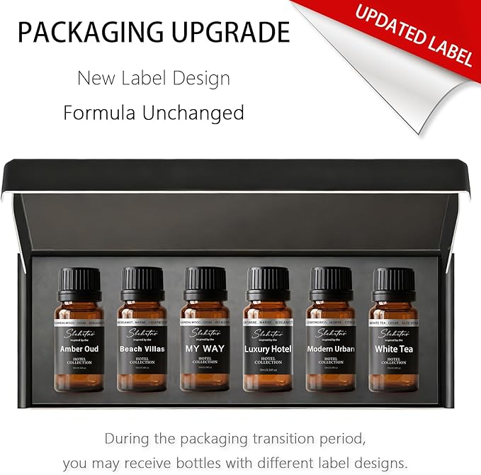 Hotel Diffuser Oil Gift Set – Luxury Hotel Inspired Fragrance Oils for Diffusers, Premium Aromatherapy Home Fragrance, Long Lasting Scent for Bedroom, Spa & Office (Hotel Fragrance Set 20ml*6)
