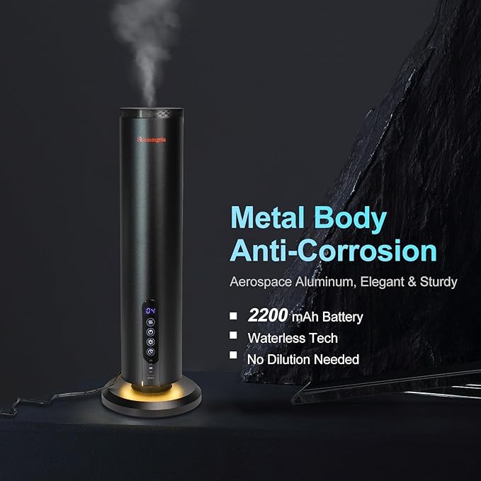 Air Diffuser Bluetooth Waterless Essential Oil Aromatherapy Diffuser with Timer, 1200 Sq Ft Coverage Fit for Home, Office, Bedroom & Spa