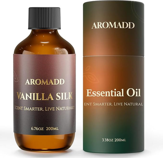 Aromadd Vanilla Silk Diffuser Oil Inspired by Luxury Hotel Scent 6.76 Fl Oz (200ml), Aroma Diffuser & Hotel Fragrance Diffuser Oil, Essential Oil Diffuser for Aromatherapy, Long-Lasting