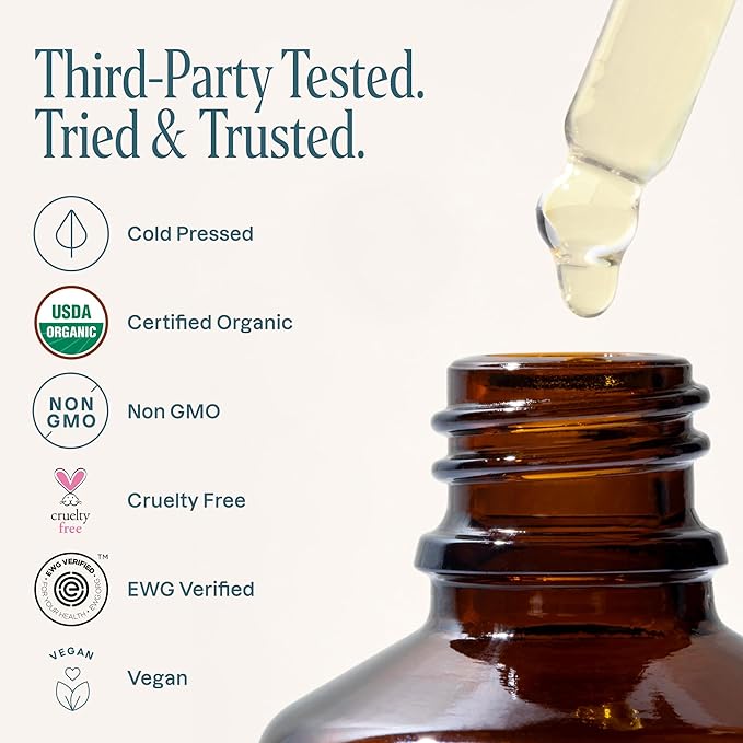 Cliganic Organic Pomegranate Seed Oil, 100% Pure - For Face, Skin | Natural Cold Pressed Unrefined