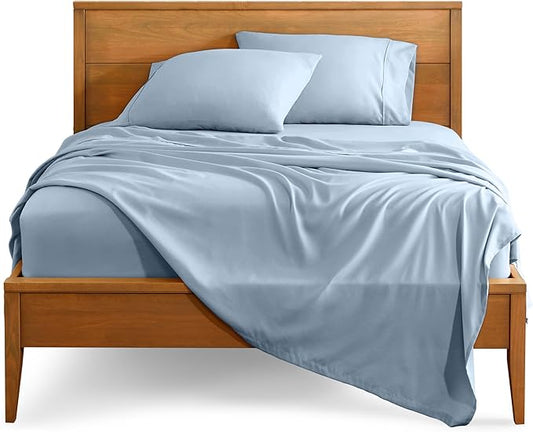 Bare Home Twin Sheet Set - 1800 Ultra-Soft Microfiber Twin Bed Sheets - Double Brushed - Deep Pockets - Easy Fit - 3 Piece Set - Bedding Sheets & Pillowcases (Twin, Dusty Blue)