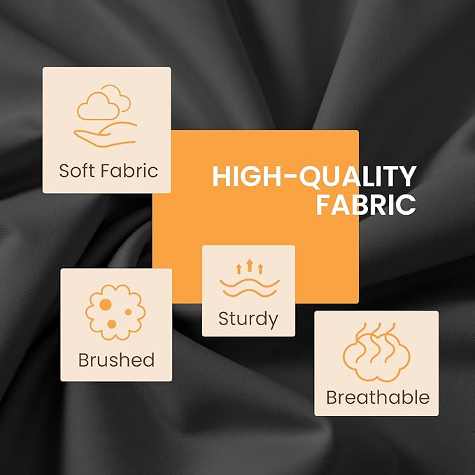King Size 4 Piece Bed Sheet Set - Ultra Imitation Cotton-Premium Breathable & Cooling Sheets - Hotel Luxury Bed Sheets Deep Pocket up to 15"- Wrinkle, Fade, Stain Resistant (Black, King)